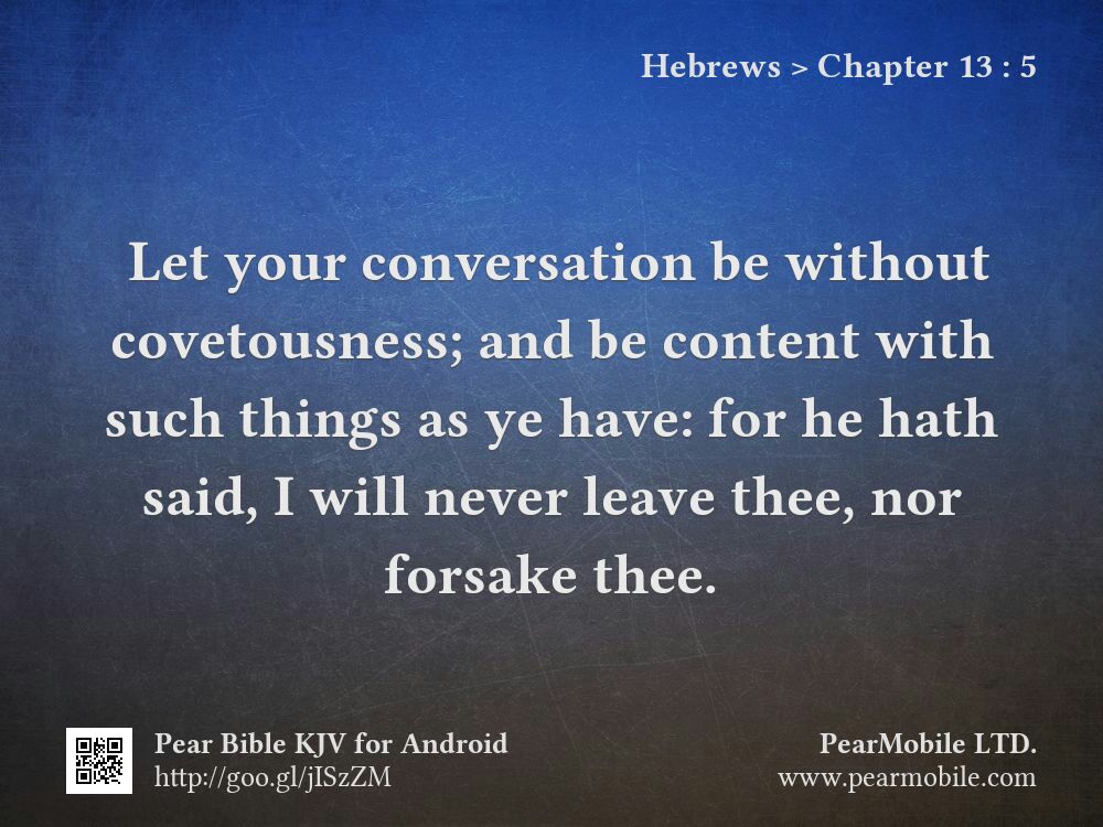 Hebrews, Chapter 13:5